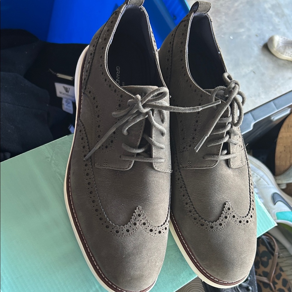 Cole Haan Olive Wingtip Oxford Shoes